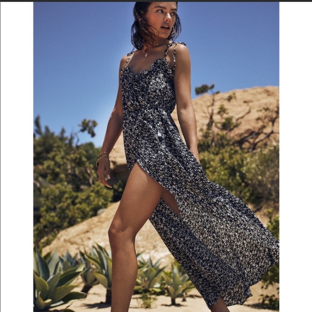 KISUII FLORAL MAXI WRAP DRESS